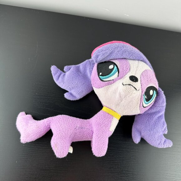 Littlest Pet Shop Zoe Trent Purple Dog Plush Stuffed Animal Hasbro 6.5” LPS - Picture 2 of 3